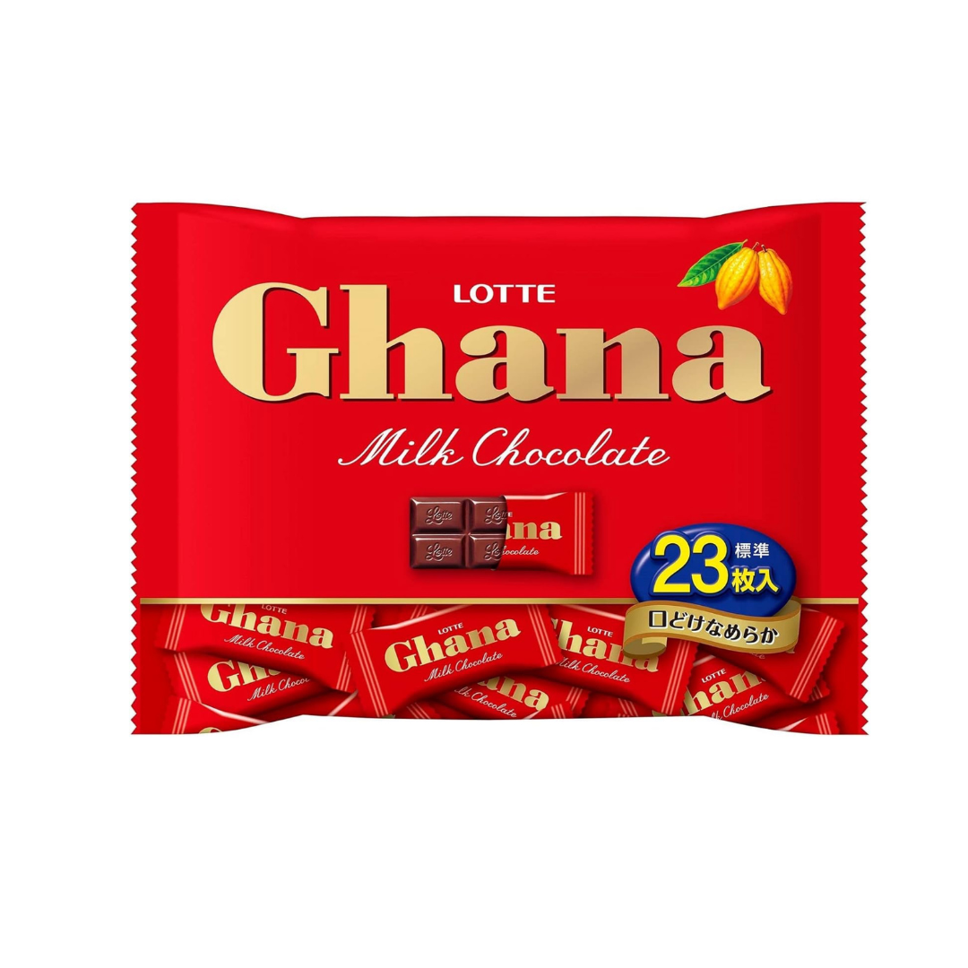 Lotte Ghana Milk Chocolate Bag 92g (23 Pieces)