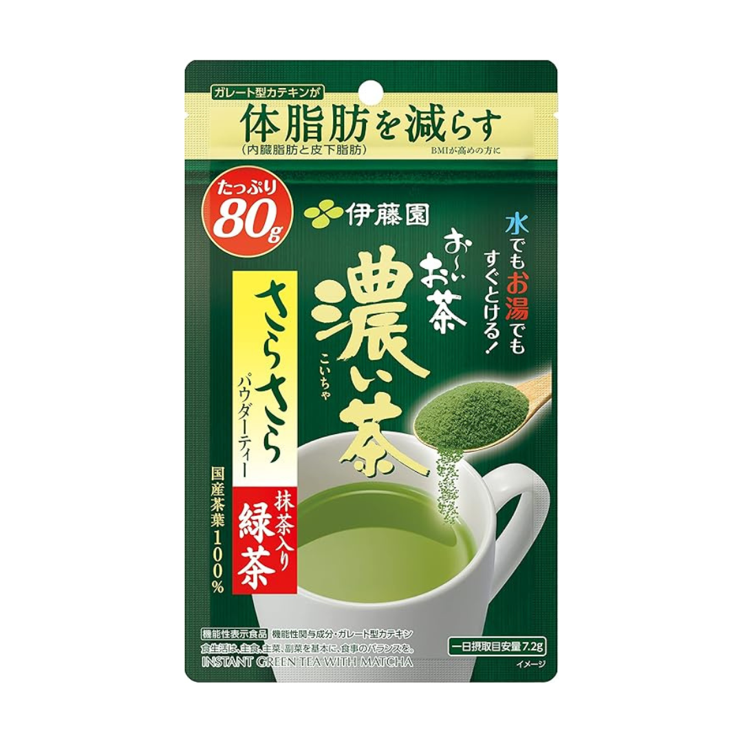 Itoen Oi Ocha Smooth Strong Tea Powder Zippered Bag Type 80g | Made of Japan