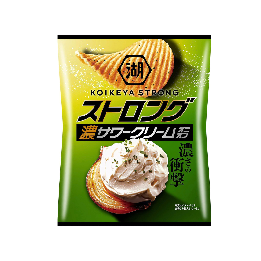 Koikeya Strong Potato Chips, Sour Cream and Onion 56g
