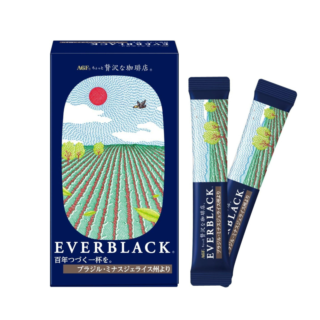 AGF A Slightly Luxurious Coffee Shop EVERBLACK Stick Black 9 Sticks from Minas Gerais, Brazil [Stick coffee] [Instant coffee] | Made in Japan