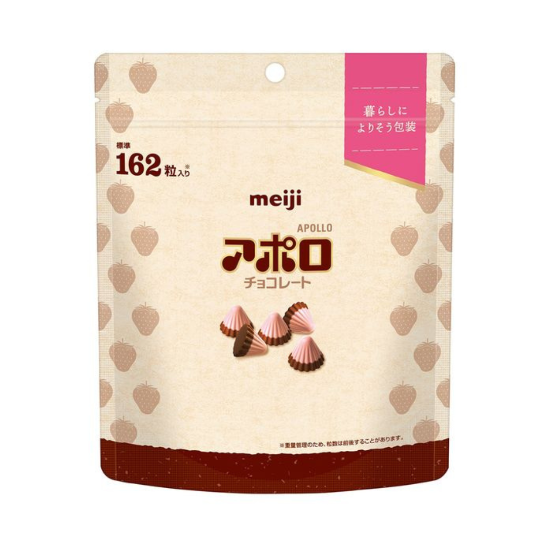 Meiji Apollo Chocolate Large Capacity Pouch 226g | Made in Japan | Japanese Chocolate
