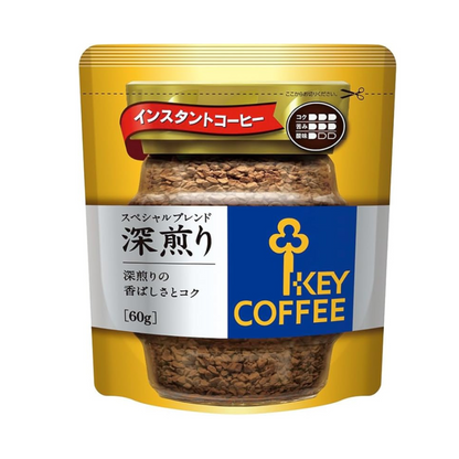 Key Coffee, Instant Coffee, Special Blend, Deep Roast, Bag, Refill, 2.1 oz (60 g) | Pack Of 2 | Made In Japan