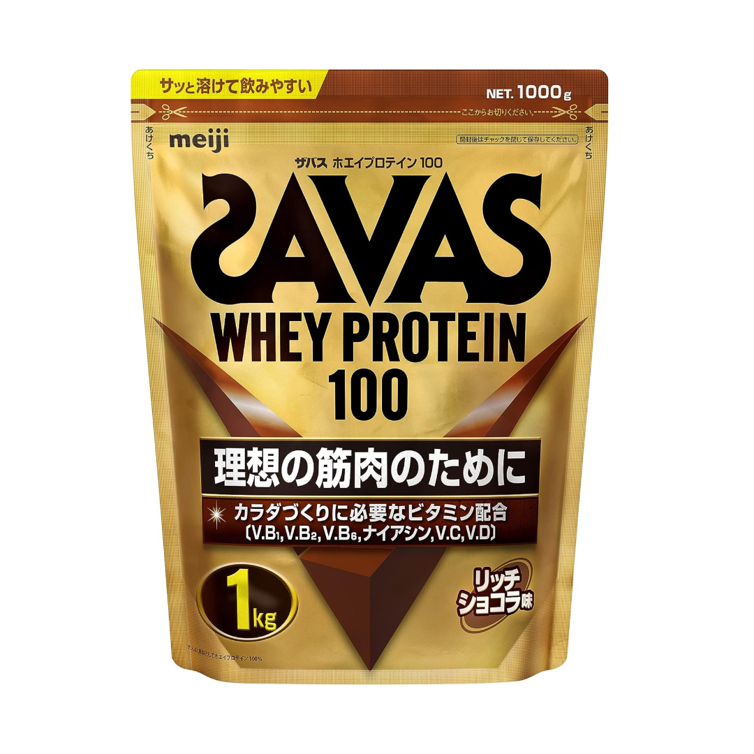 SAVAS Whey Protein 100 Rich Chocolate Flavor 1kg Meiji | Made in Japan