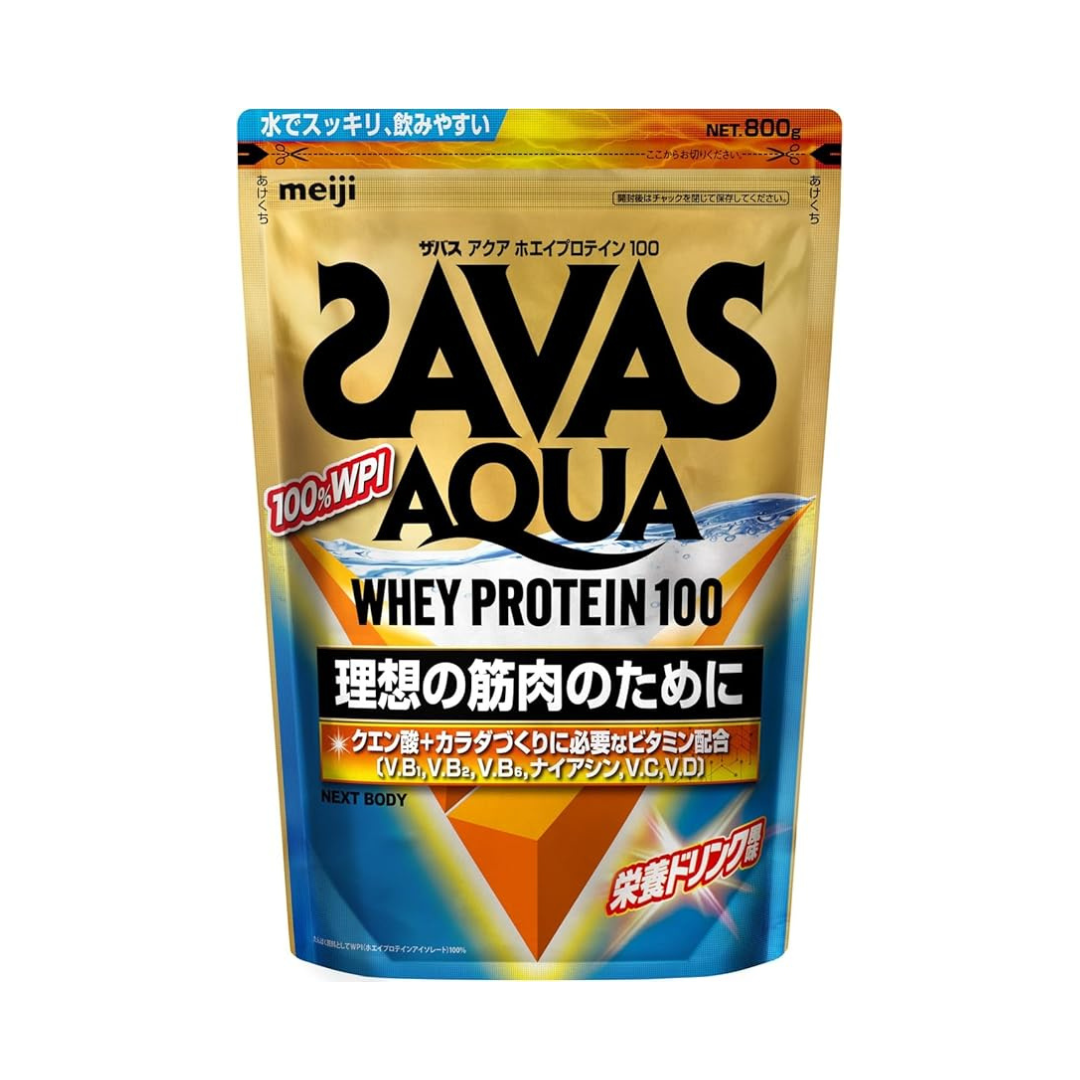 SAVAS Aqua Whey Protein 100 Nutritional Drink Flavor [WPI] 800g (no measuring spoon) Meiji NEXT BODY