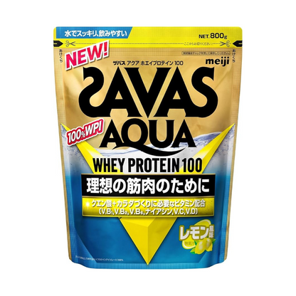 SAVAS Aqua Whey Protein 100, Lemon Flavor, 28.2 oz (800 g), Meiji