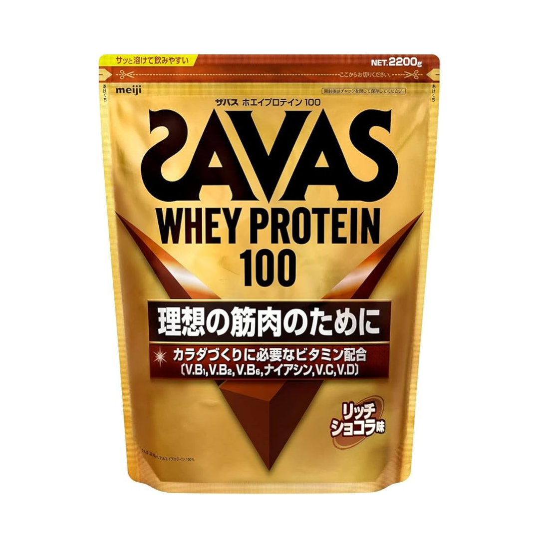 SAVAS Whey Protein 100 Rich Chocolate Flavor 2200g Meiji