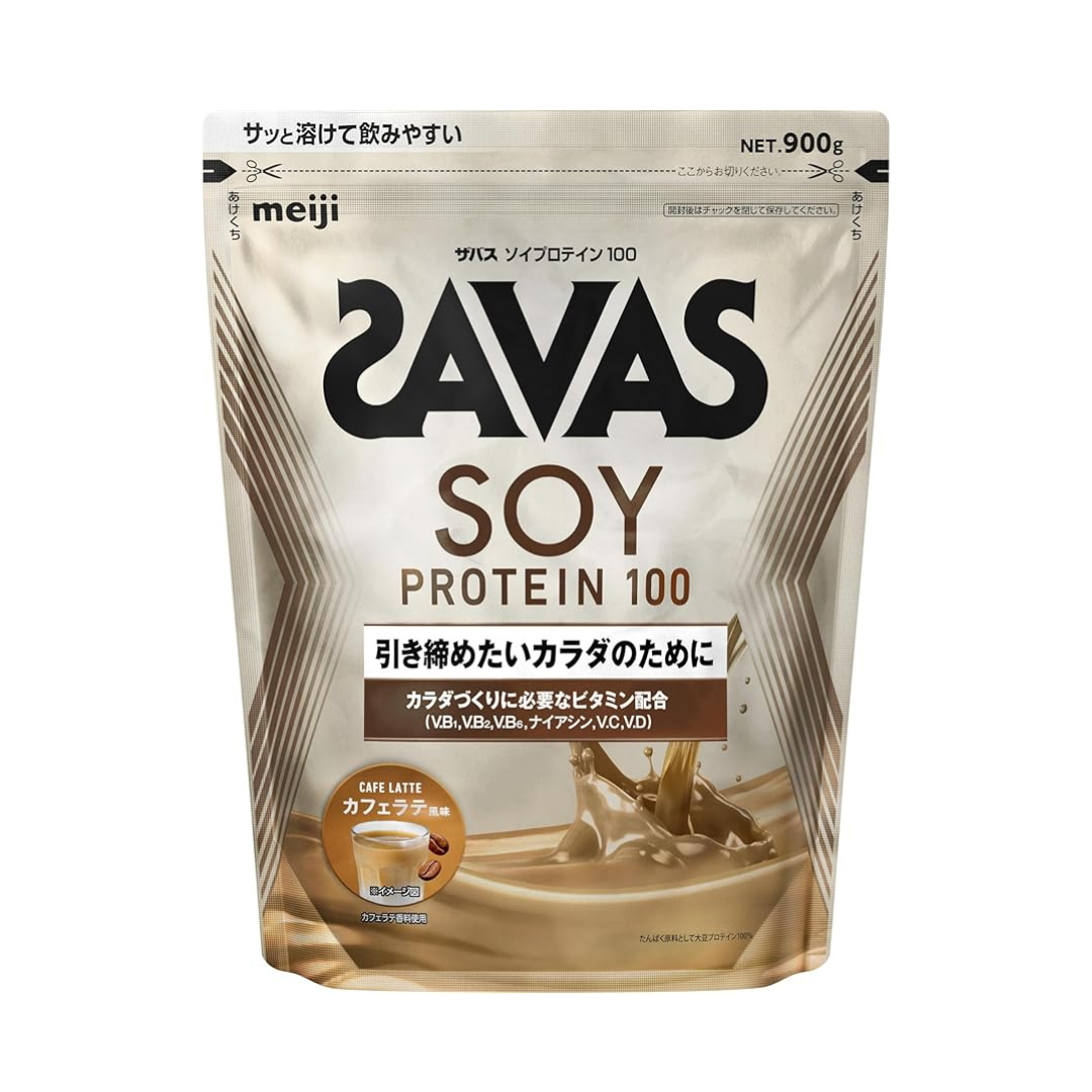 SAVAS Soy Protein 100, Cafe Latte Flavor, 900g | Made in Japan
