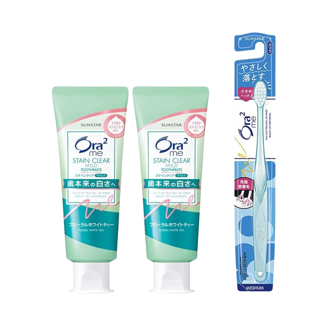 Ora2 Me (Quasi-Drug) Stain Clear Toothpaste Floral White Tea Whitening Whitening Toothpaste, Toothpaste, Colored Stains, Bad Breath Care, 4.4 oz (125 g) x 2