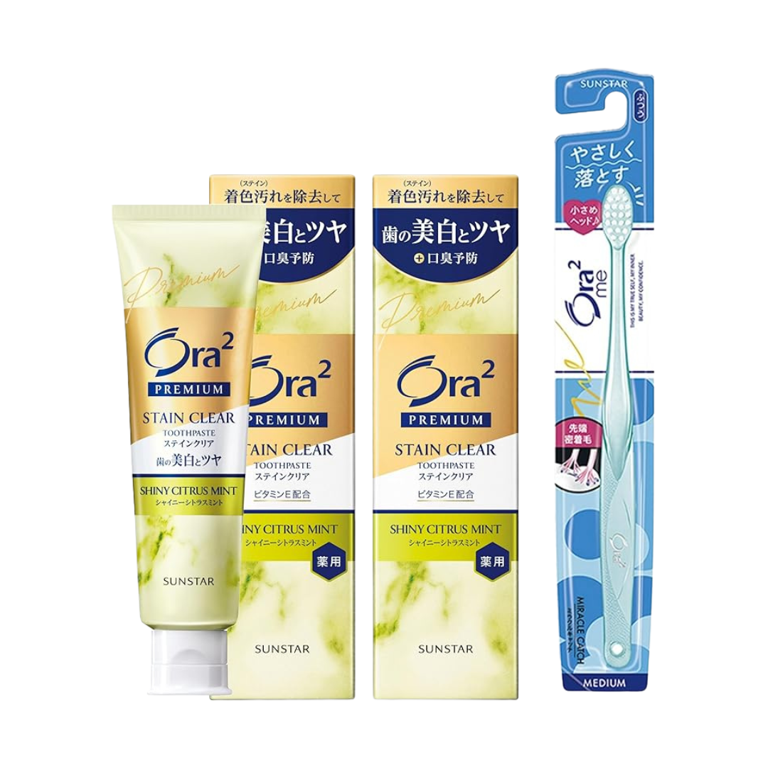 Ora2 Premium (Quasi-Drug) Stain Clear Toothpaste (Shiny Citrus Mint) Whitening, Whitening, Toothpaste, Toothpaste, Colored Stains, Bad Breath Care, 3.5 oz (100 g) x 2