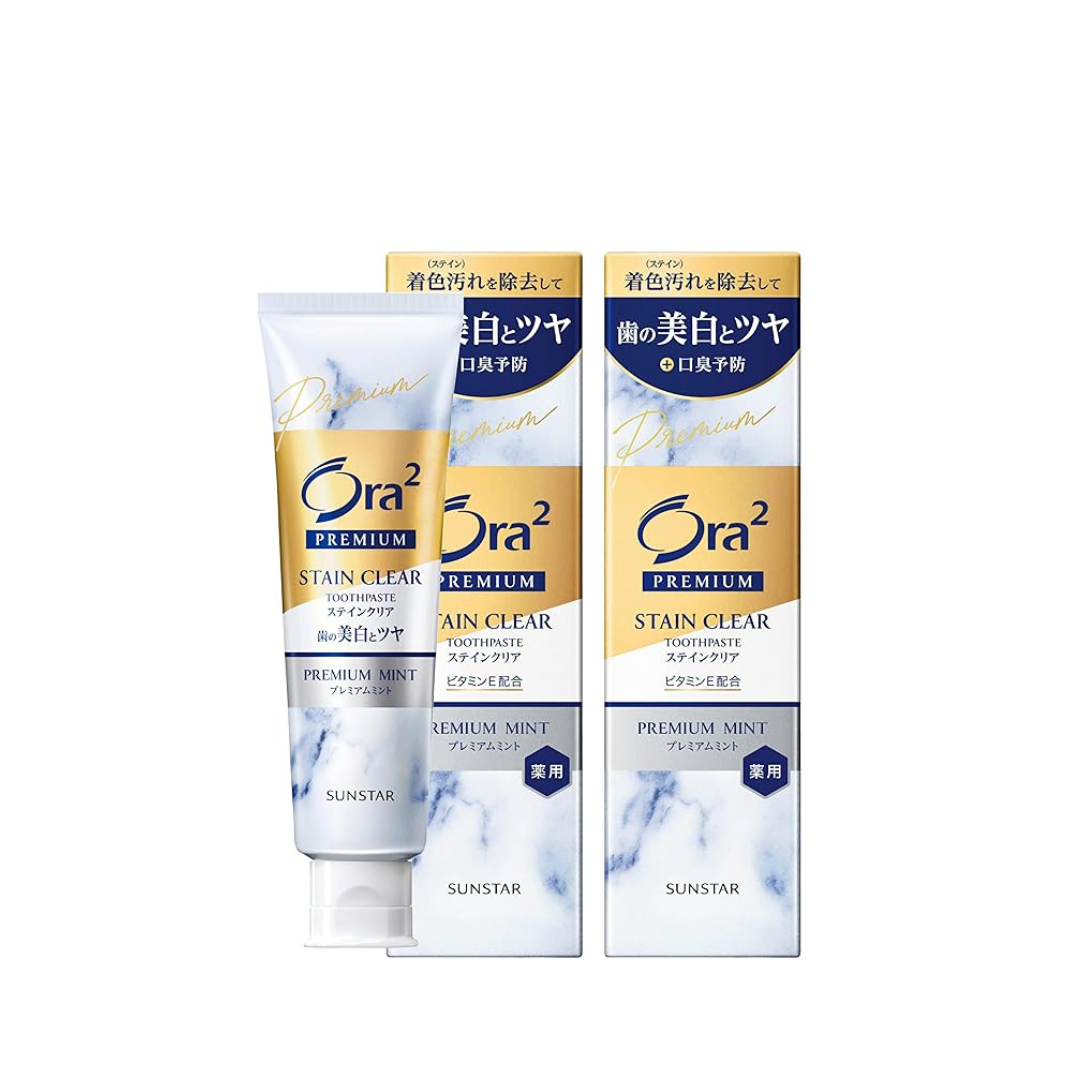 Ora2 Premium (Quasi-Drug) Stain Clear Toothpaste (Premium Mint) Whitening, Whitening, Toothpaste, Toothpaste, Colored Stains, Bad Breath Care, 3.5 oz (100 g) x 2