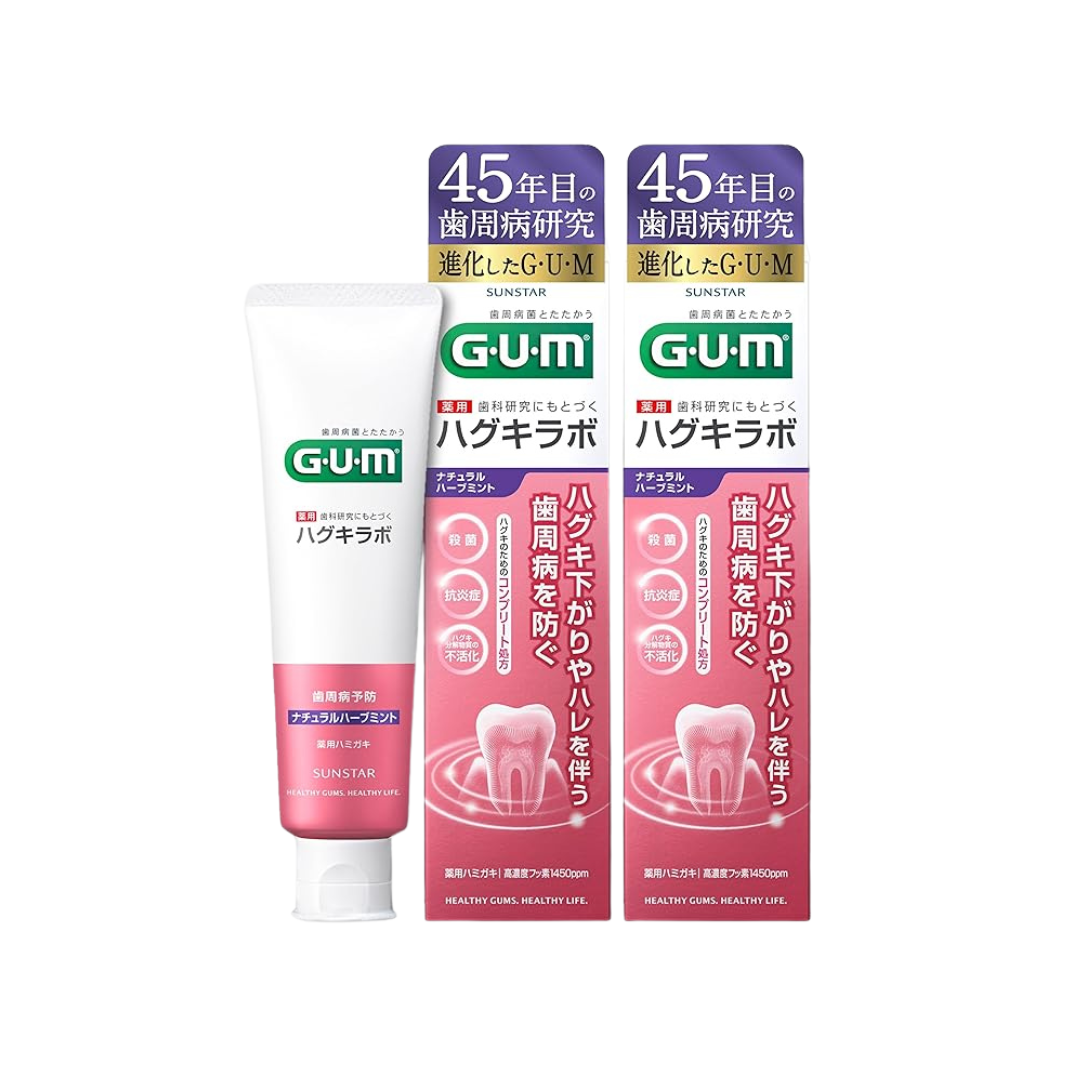 GUM (Quasi-drug) Hug Lab, Periodontal Disease Prevention, Medicated Toothpaste, Natural Herb Mint,
