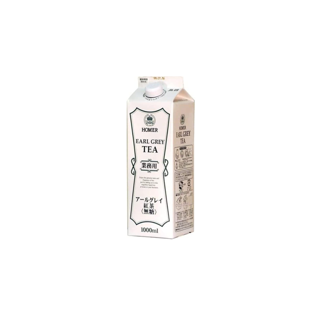 HOMER UCC Tea Earl Grey Unsweetened – Paper Pack, 33.8 fl oz (1,000 ml) x 12 Bottles