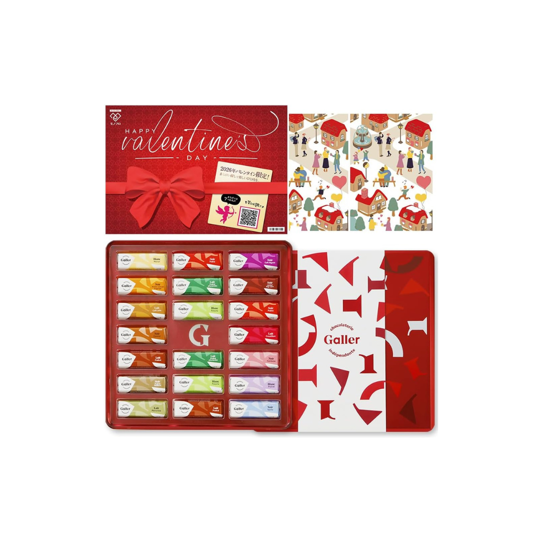Galler Galley Chocolate Mini Bars Gift Set (20 Count) – Popular 2024 Sweets with Message Card