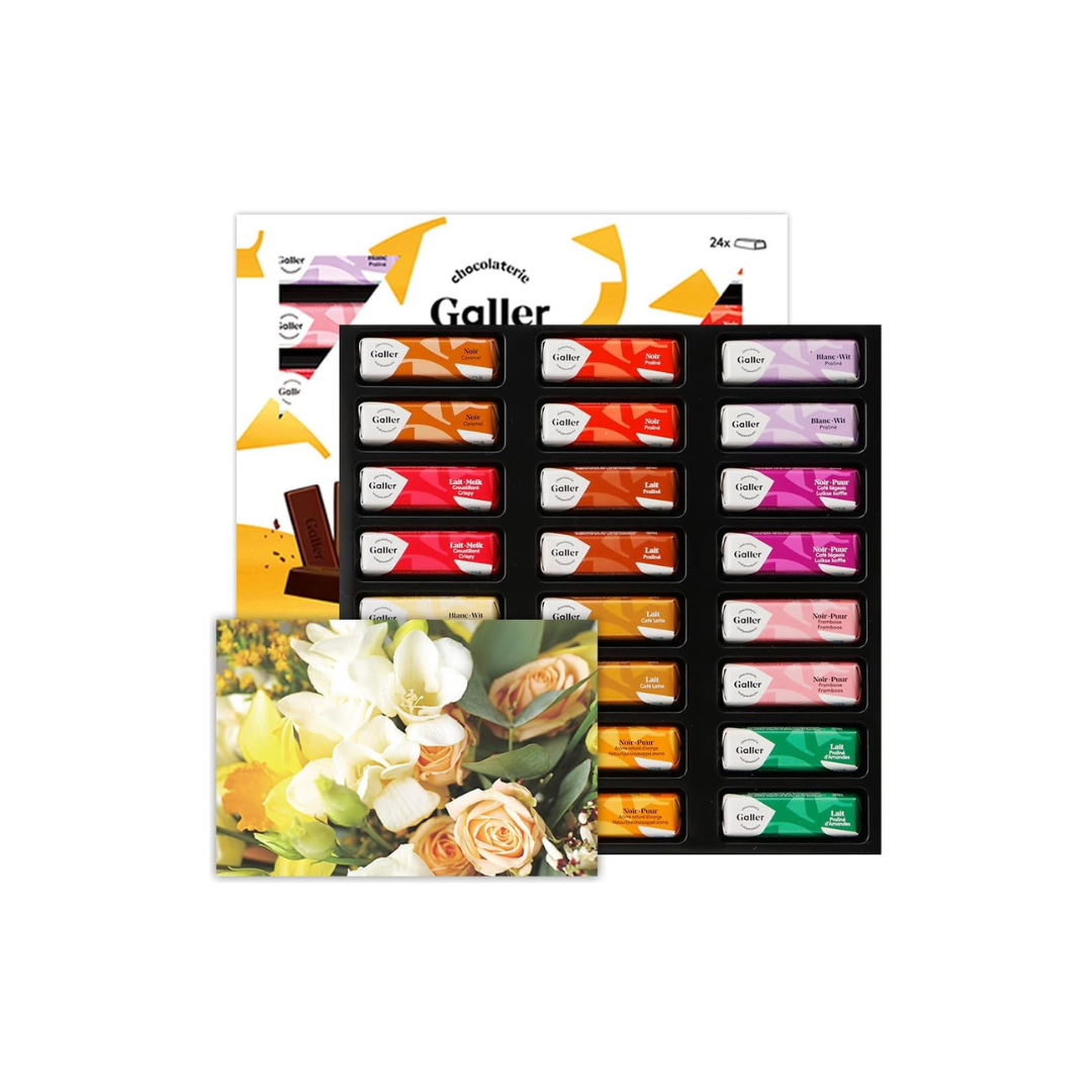 Galler Galley Chocolate Mini Bar Gift Set (24 Pieces) – 2024 Respect for the Aged Day High-End Belgian Chocolate Souvenir