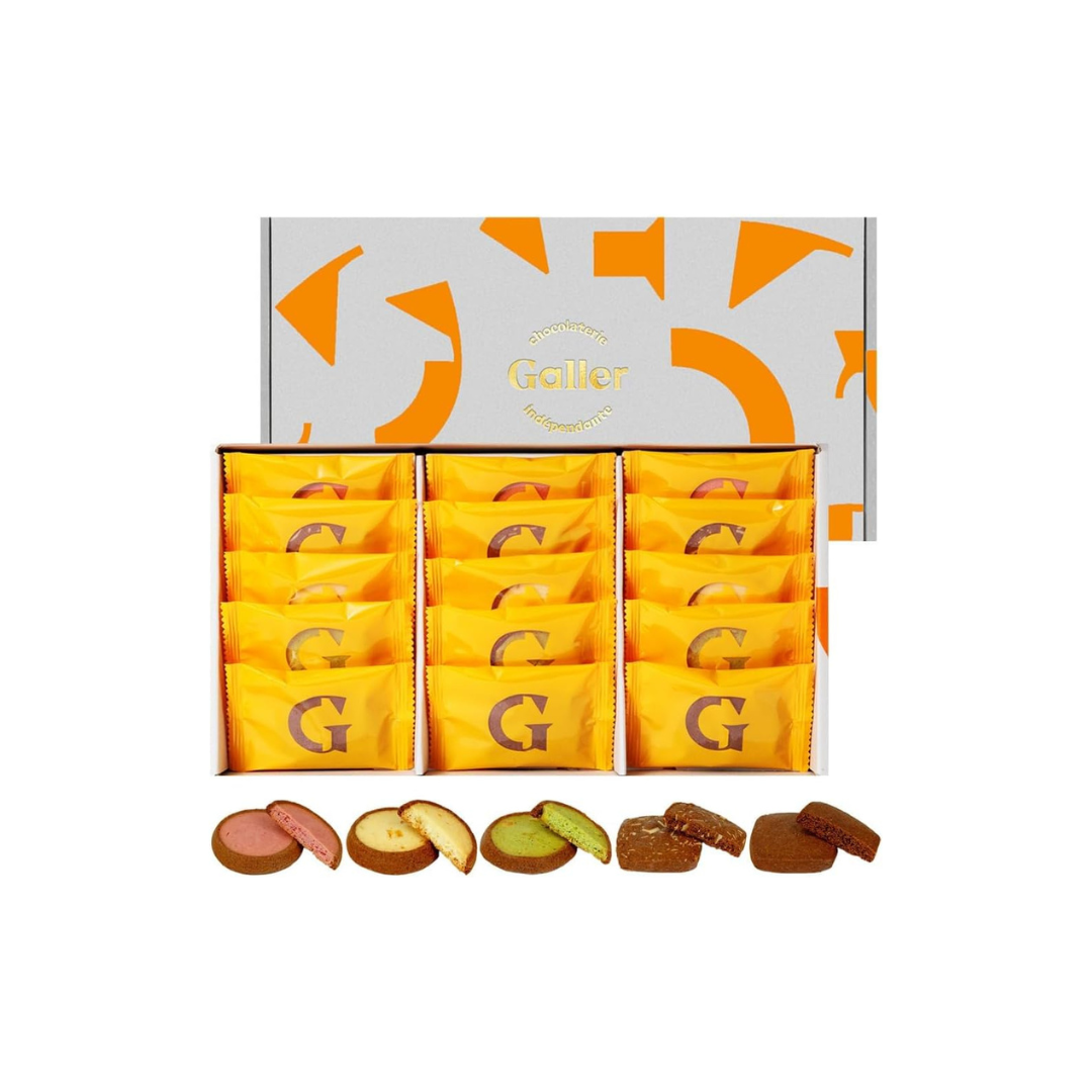 Galler Chocolate Cookie Assortment | 5 Varieties, 15 Pieces | Belgian Royal Family Chocolate | Father’s Day Gift 2024