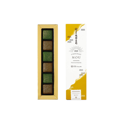 Gion Tsujiri Chocolumn – Matcha &amp; Hojicha Chocolate, 3 Pieces Each, Kyoto Gift