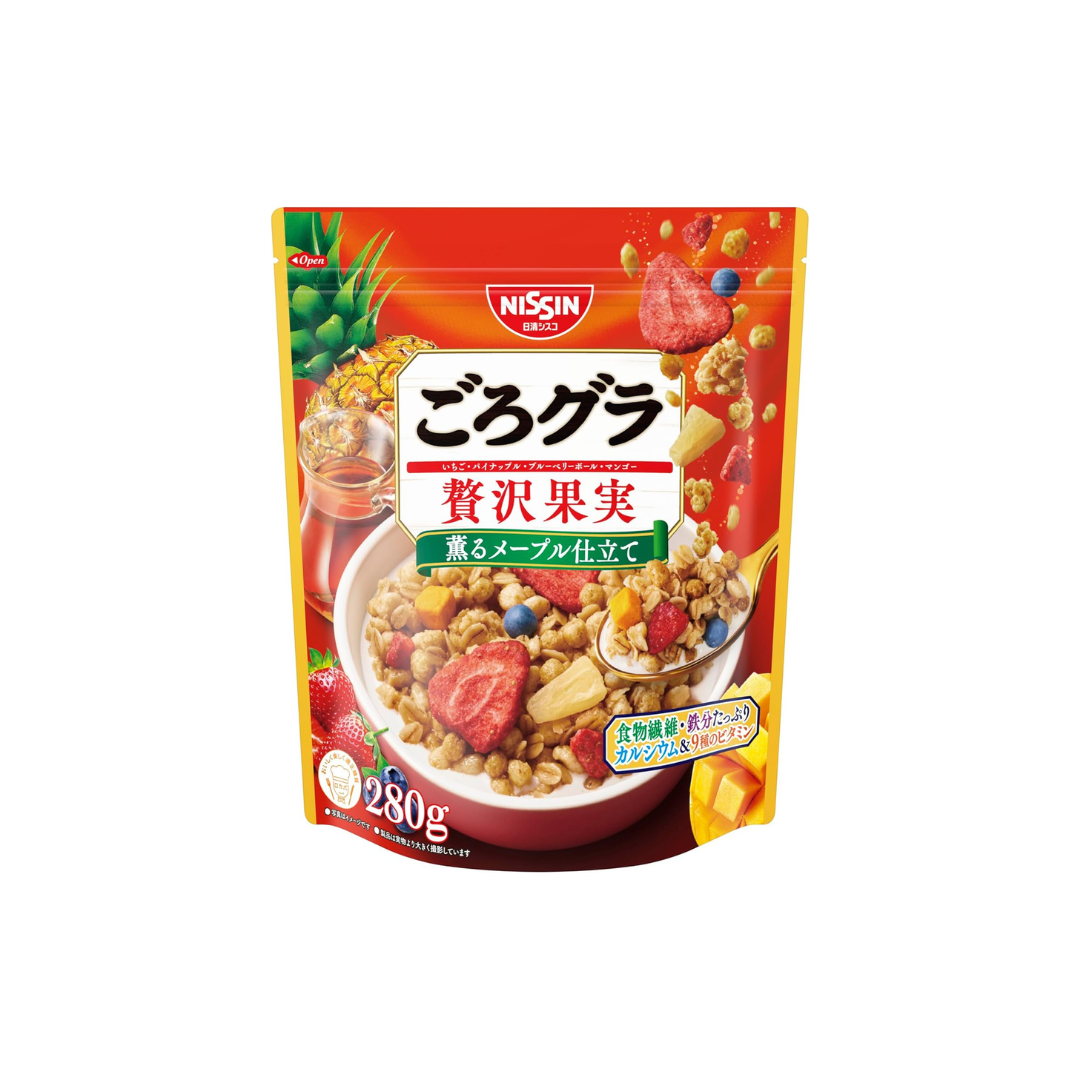 Nissin Cisco Gorokura Luxury Fruit Assortment, 9.9 oz (280 g) × 6 Bags | Premium Japanese Snack
