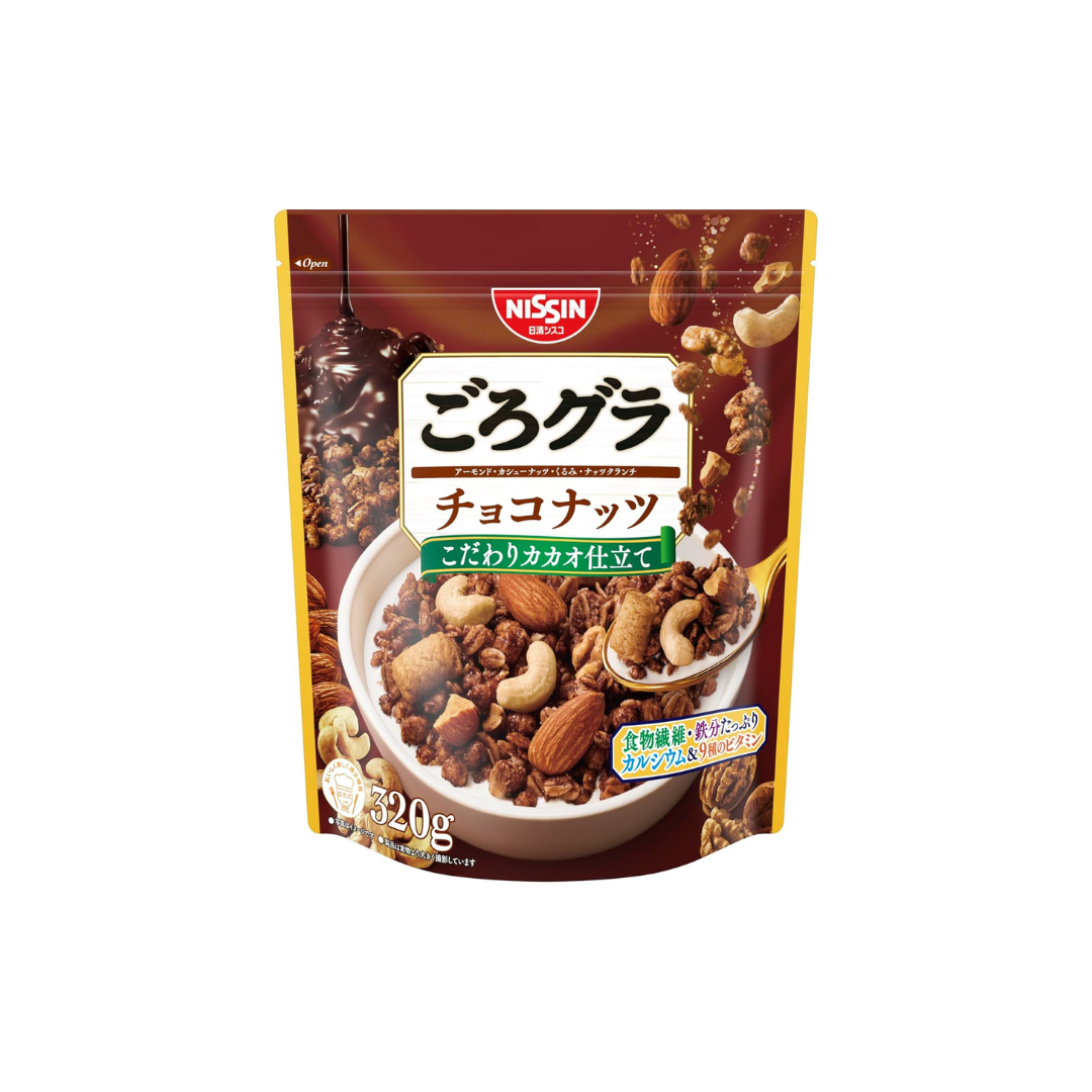 Nissin Cisco Gorokura Chocolate Nuts Mix, 11.3 oz (320 g) × 6 Bags | Premium Japanese Snack