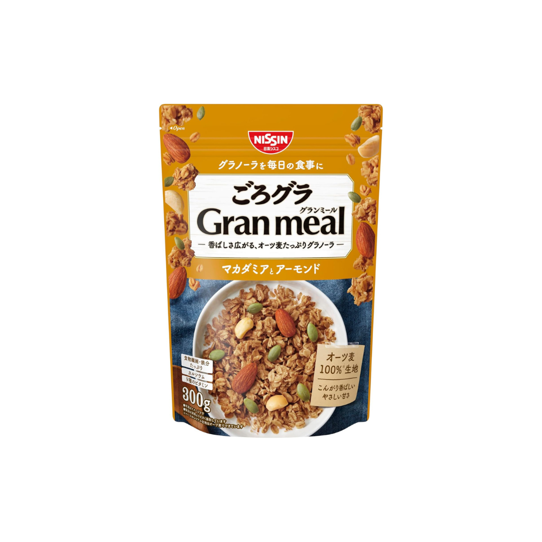 Nissin Cisco Gran Meal with Macadamia &amp; Almond, 10.6 oz (300 g) × 8 Bags