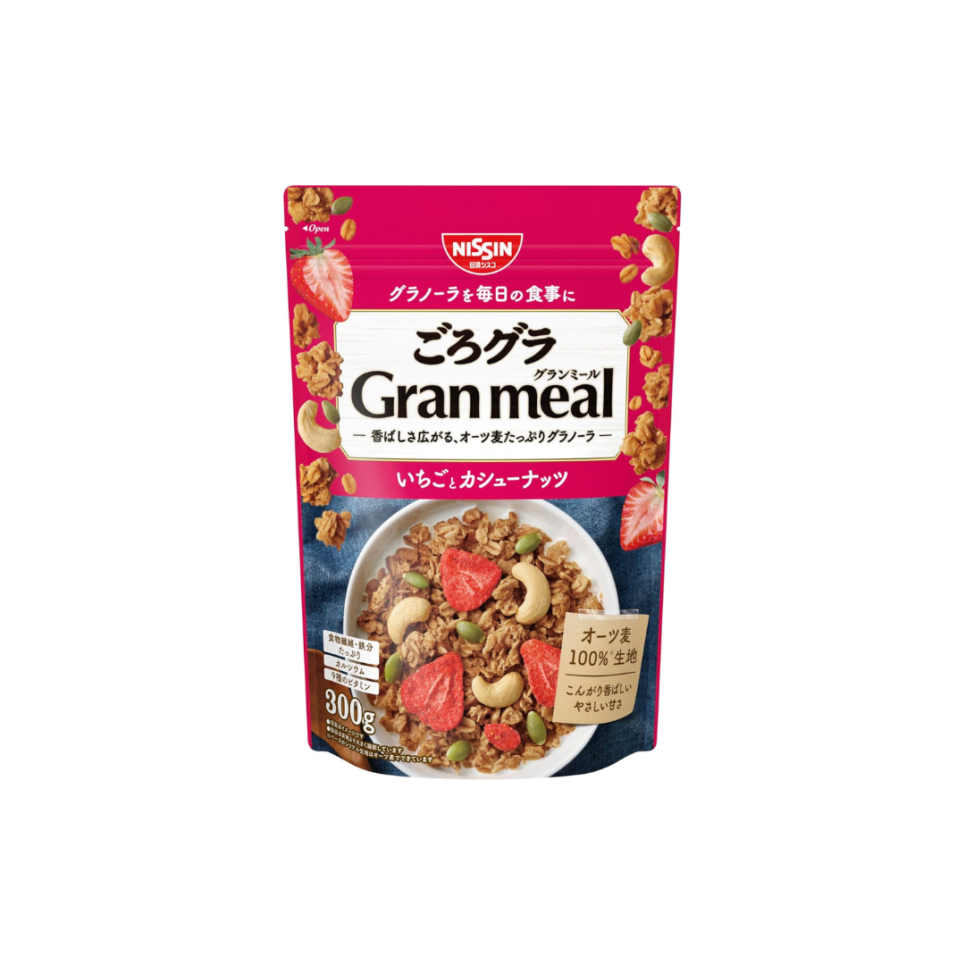 Nissin Cisco Gran Meal with Strawberry &amp; Cashew Nuts, 10.6 oz (300 g) | Japanese Granola