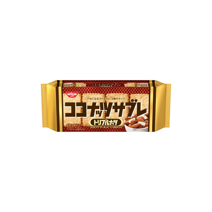 Nissin Cisco Coconut Sabre Triple Nuts, 16 Sheets × 14 Bags | Japanese Nutty Snack