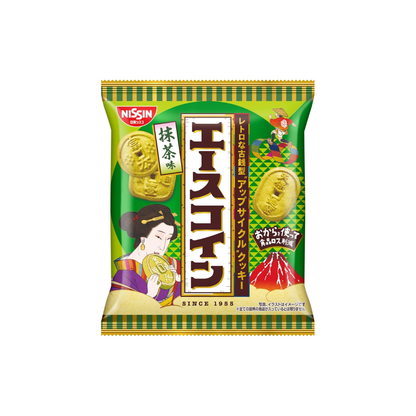 Nissin Cisco Ace Coin Matcha Flavor, 2.6 oz (75 g) x 10 Bags – Japanese Matcha Snack
