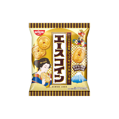 Nissin Cisco Ace Coins, 80g x 10 Bags – Crispy Japanese Snack
