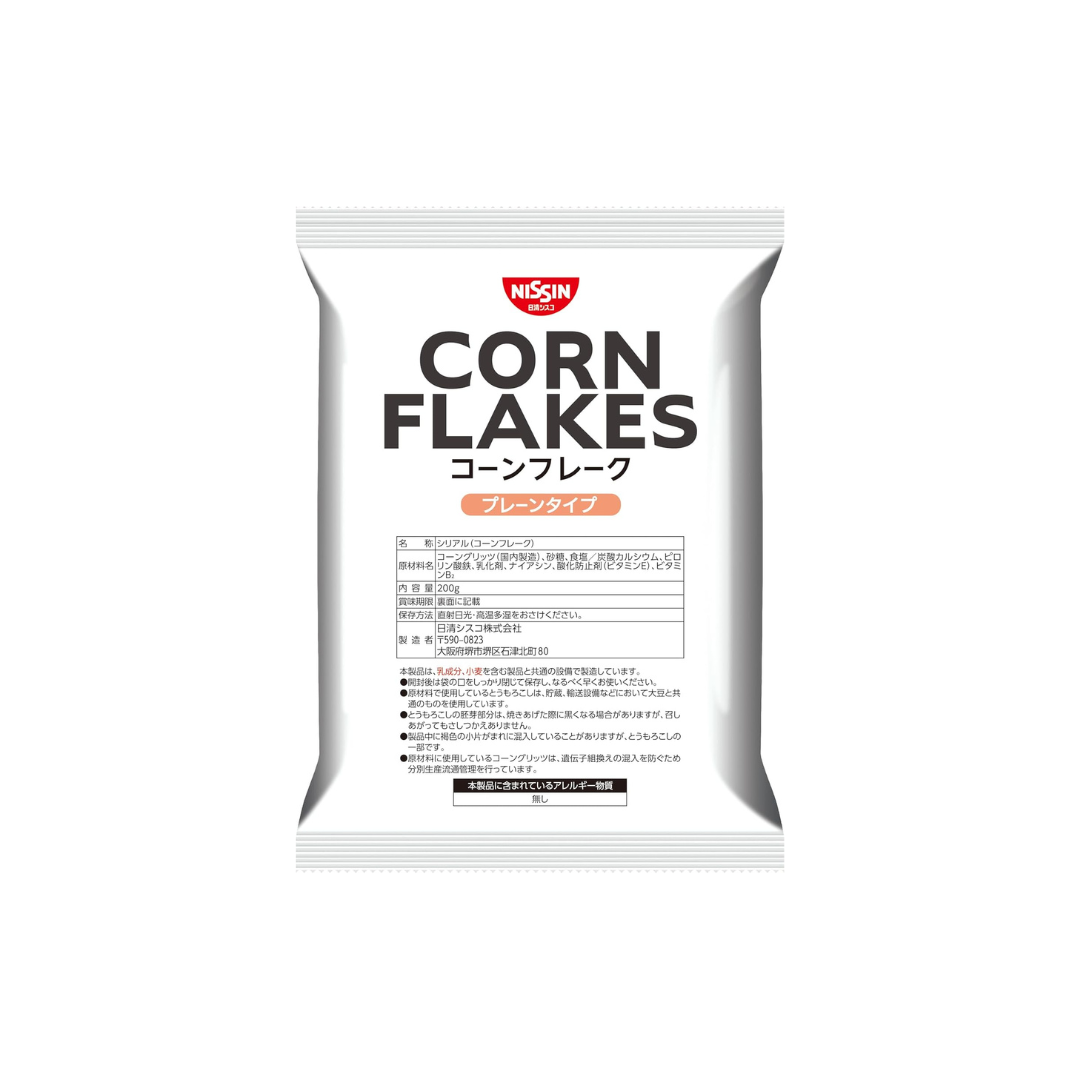 Nissin Cisco Commercial Cornflakes, Plain Type, 7.1 oz (200 g) x 12 Bags – Classic Breakfast Cereal