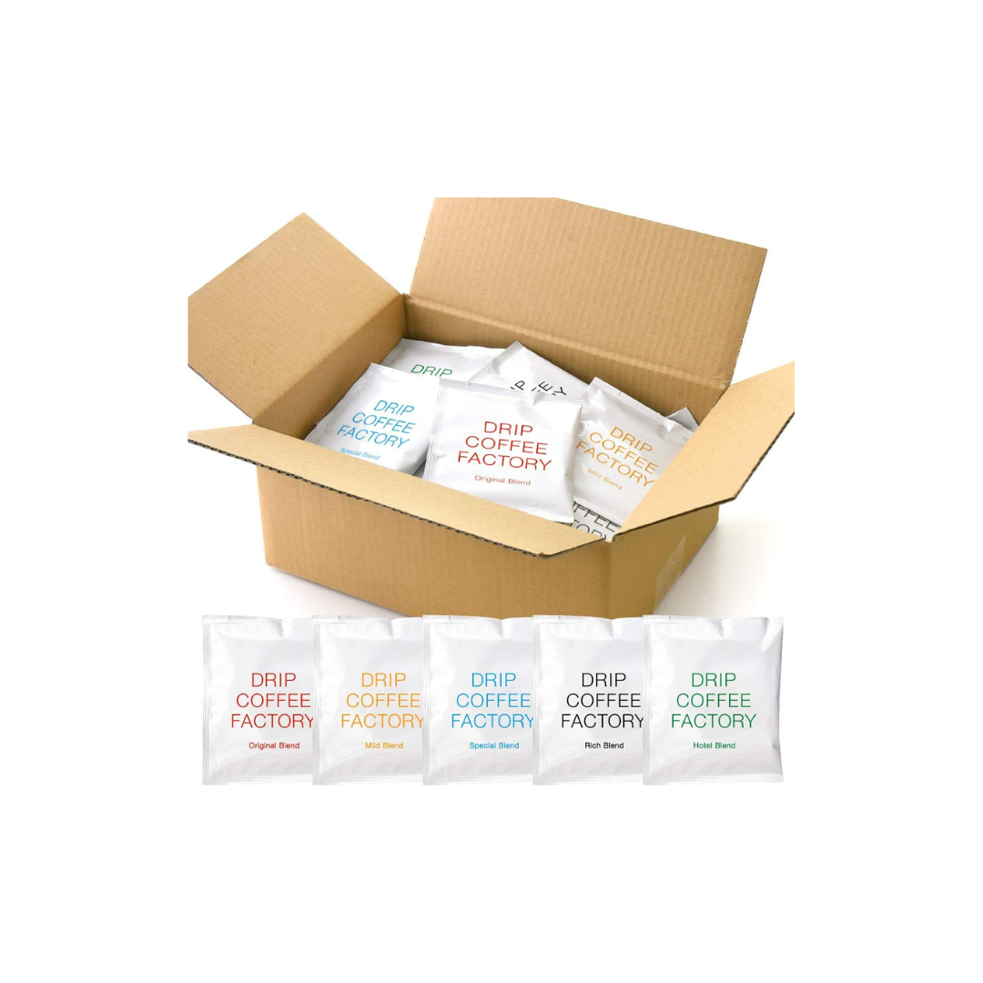 Drip Coffee Factory “Enjoy the Difference” Assorted Drip Bag Coffee – 5 Types, 100 Bags