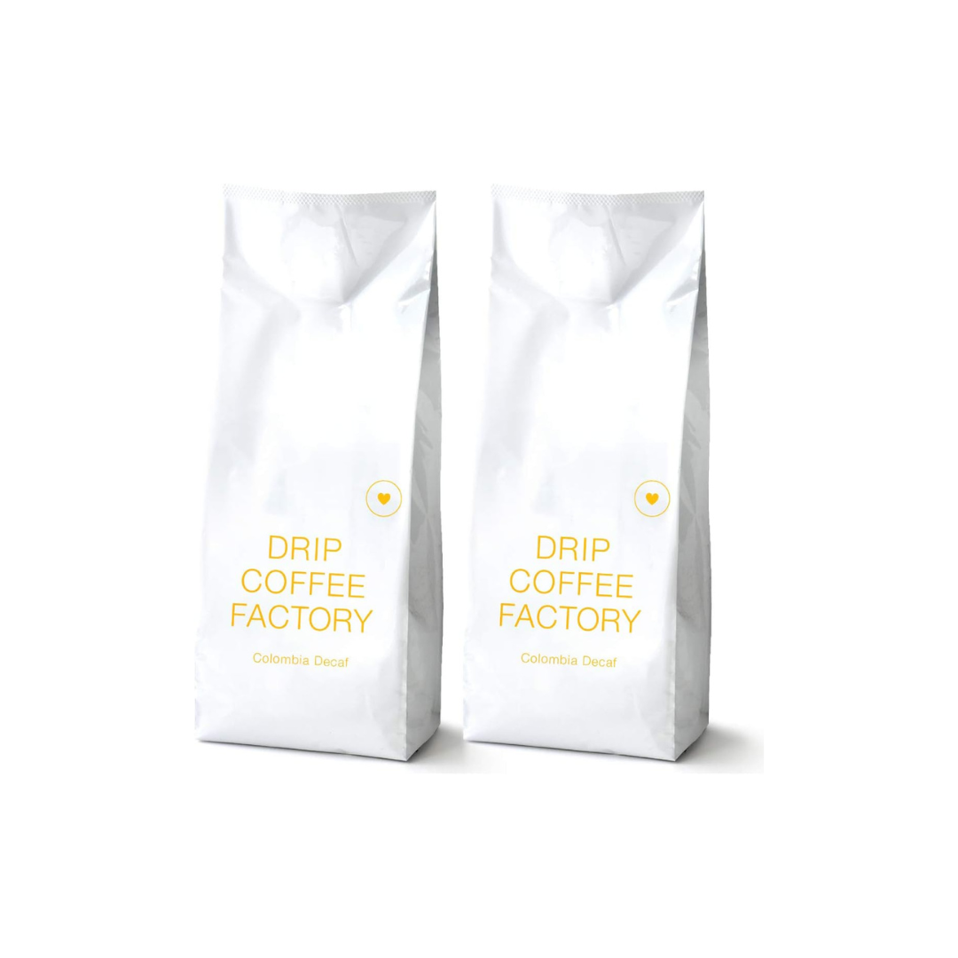 Drip Coffee Factory Colombia Decaf Coffee Powder – Medium Ground, 1 kg (500 g × 2 Bags)