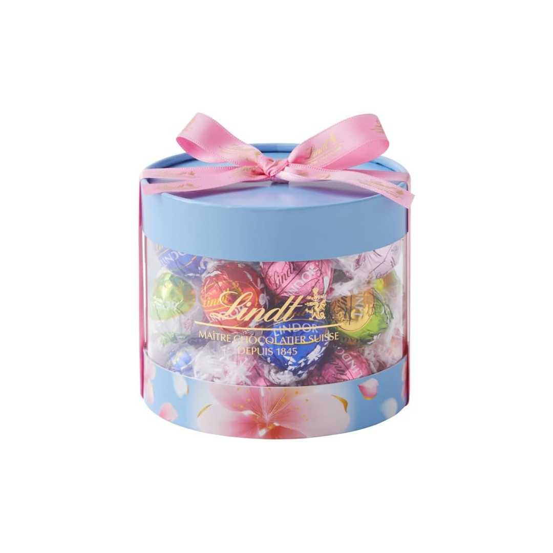 Lindt Lindor Blue Spring Seasonal Gift Box – 20 Premium Chocolates with Shopping &amp; Carry Bag (L2)