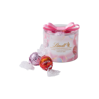 Lindt &amp; Sprüngli Lindor White Day Return Ribbon Gift Box – 8 Piece Chocolate Set with S Shopping Bag