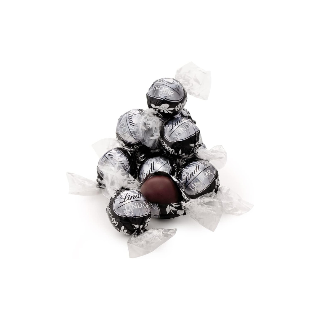 Lindt &amp; Sprüngli Lindor 60% Cacao Dark Chocolate – Individually Wrapped Medium Gift Pack