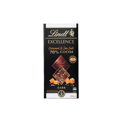Lindt &amp; Sprüngli Lindt Excellence Caramel &amp; Sea Salt 70% Cacao Dark Chocolate Bar