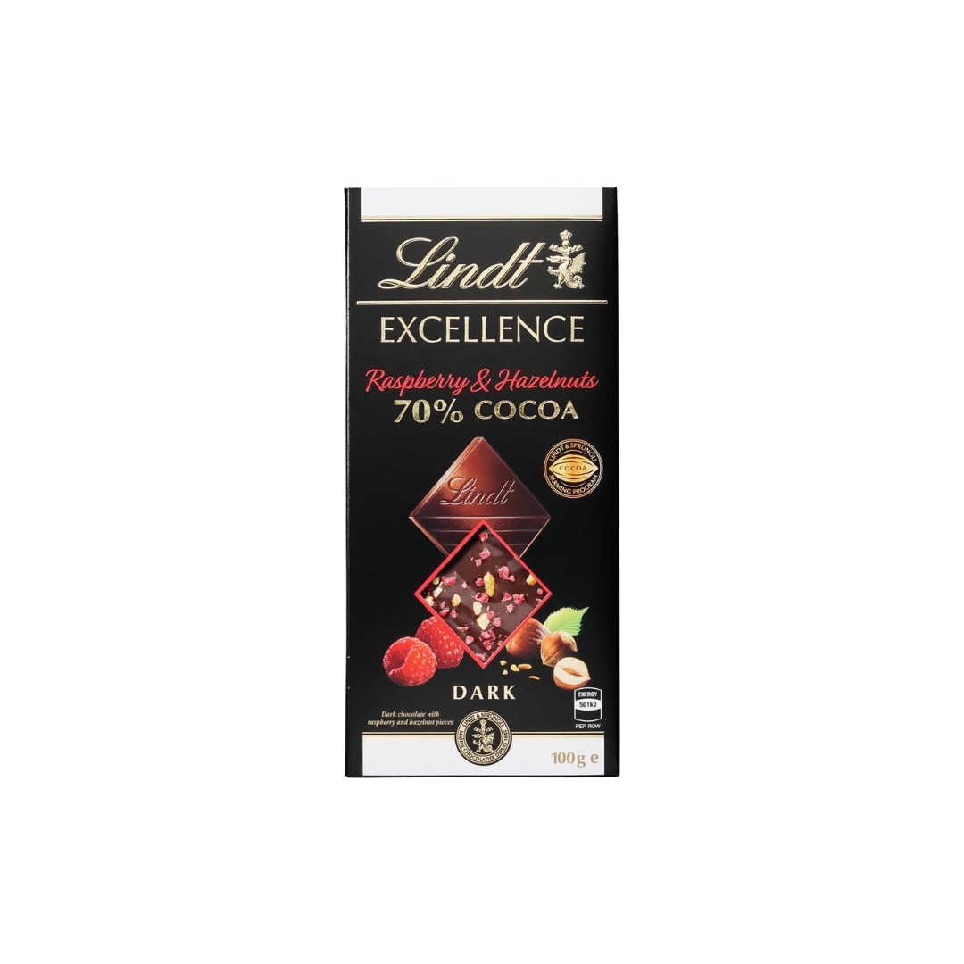 Lindt &amp; Sprüngli Official Lindt Excellence Raspberry &amp; Hazelnuts 70% Cacao