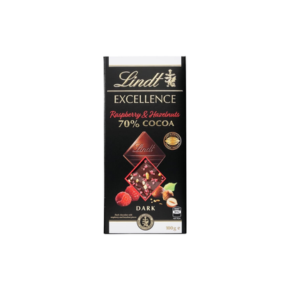 Lindt &amp; Sprüngli Official Lindt Excellence Raspberry &amp; Hazelnuts 70% Cacao