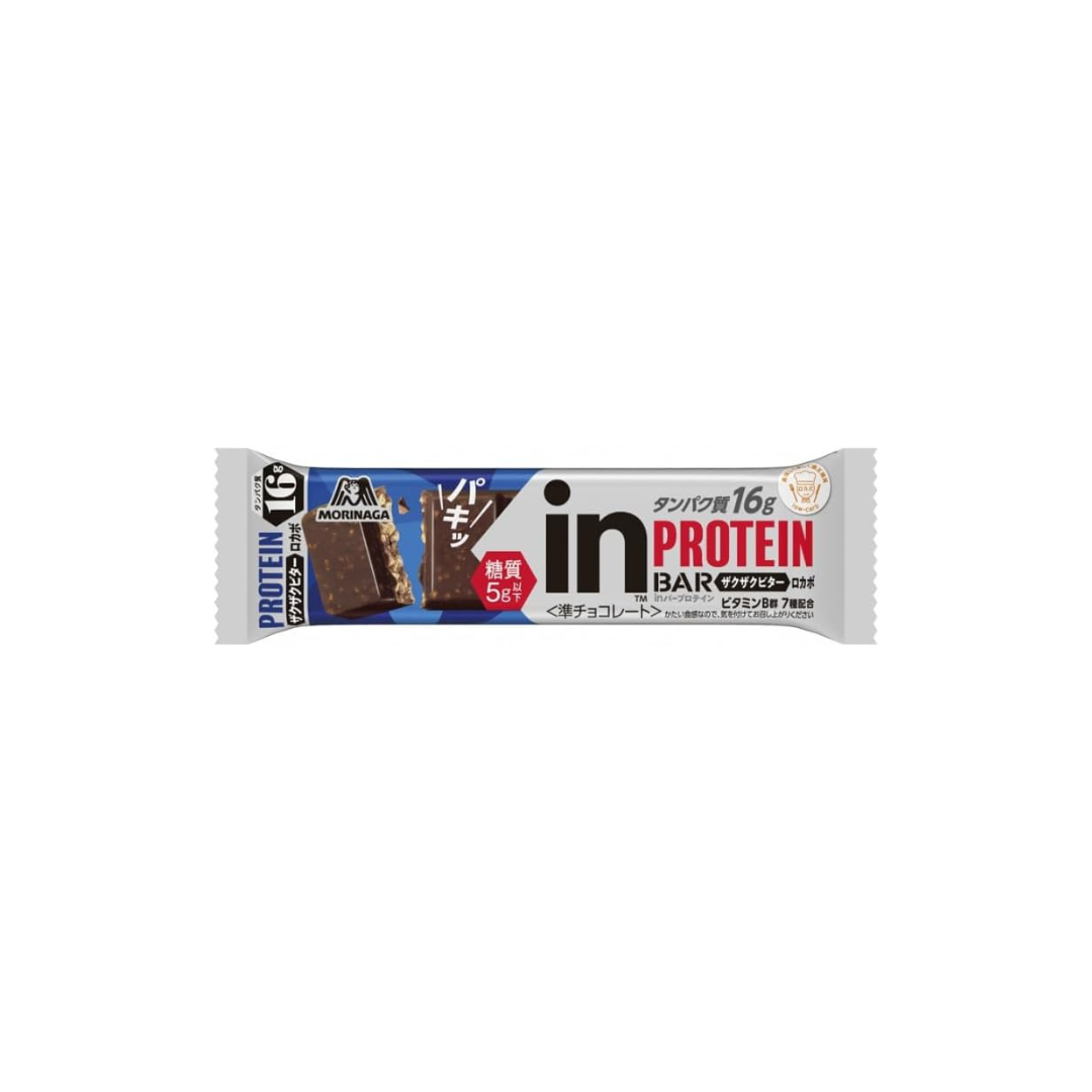 Morinaga Seika in Bar Protein “Zag Bitter” – 12 Bars | High-Protein Chocolate Snack | Made in Japan