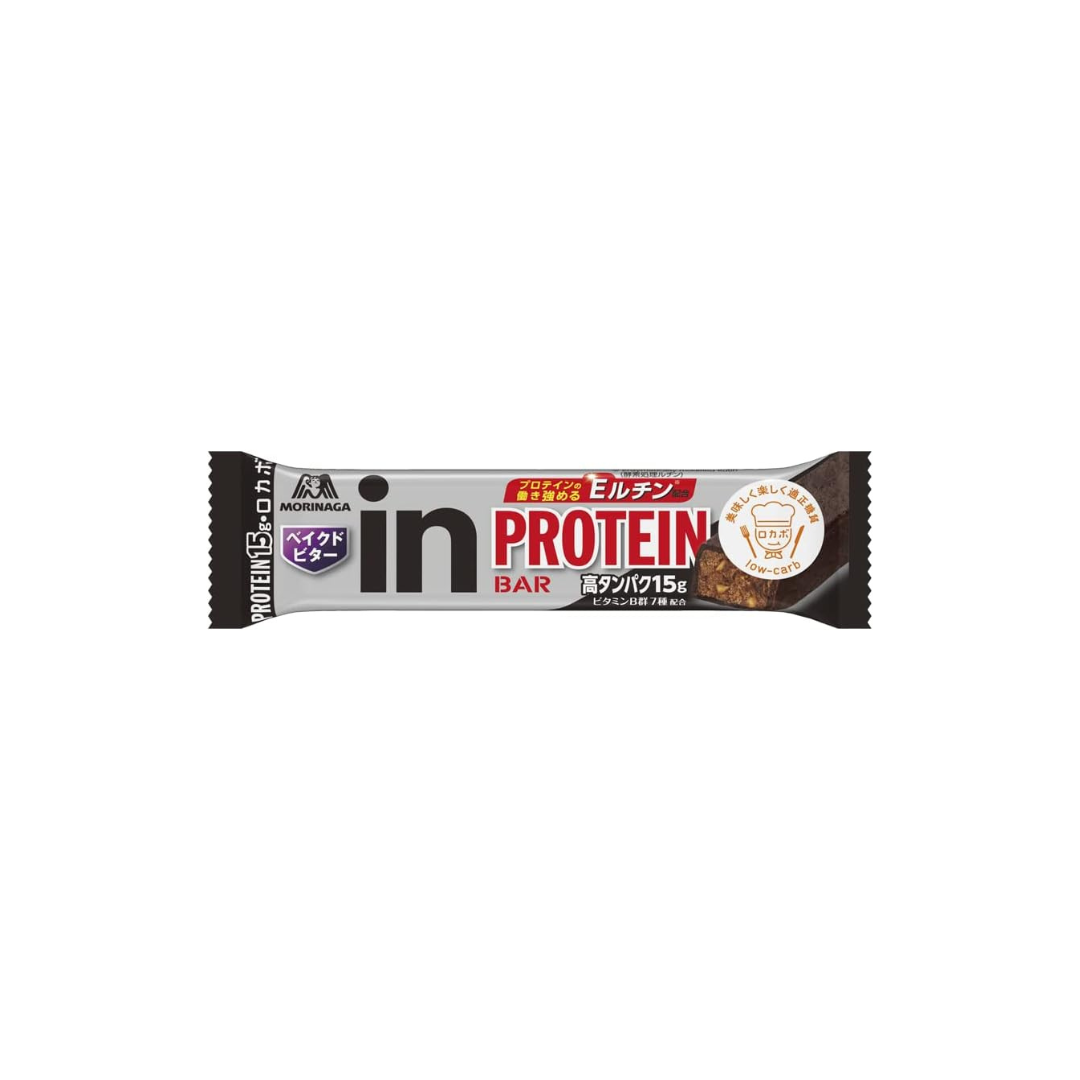 Morinaga in-Bar Protein Baked Bitter  | High-Protein Chocolate Snack | Made in Japan