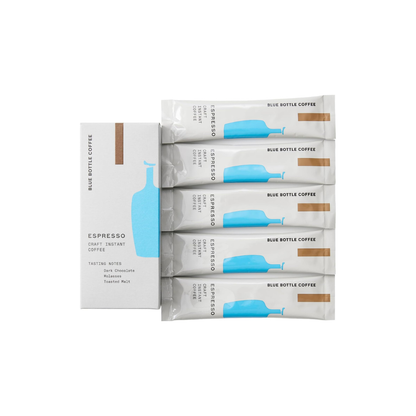 Blue Bottle Coffee Espresso Craft Instant Coffee – Set of 5 Single-Serve Sachets