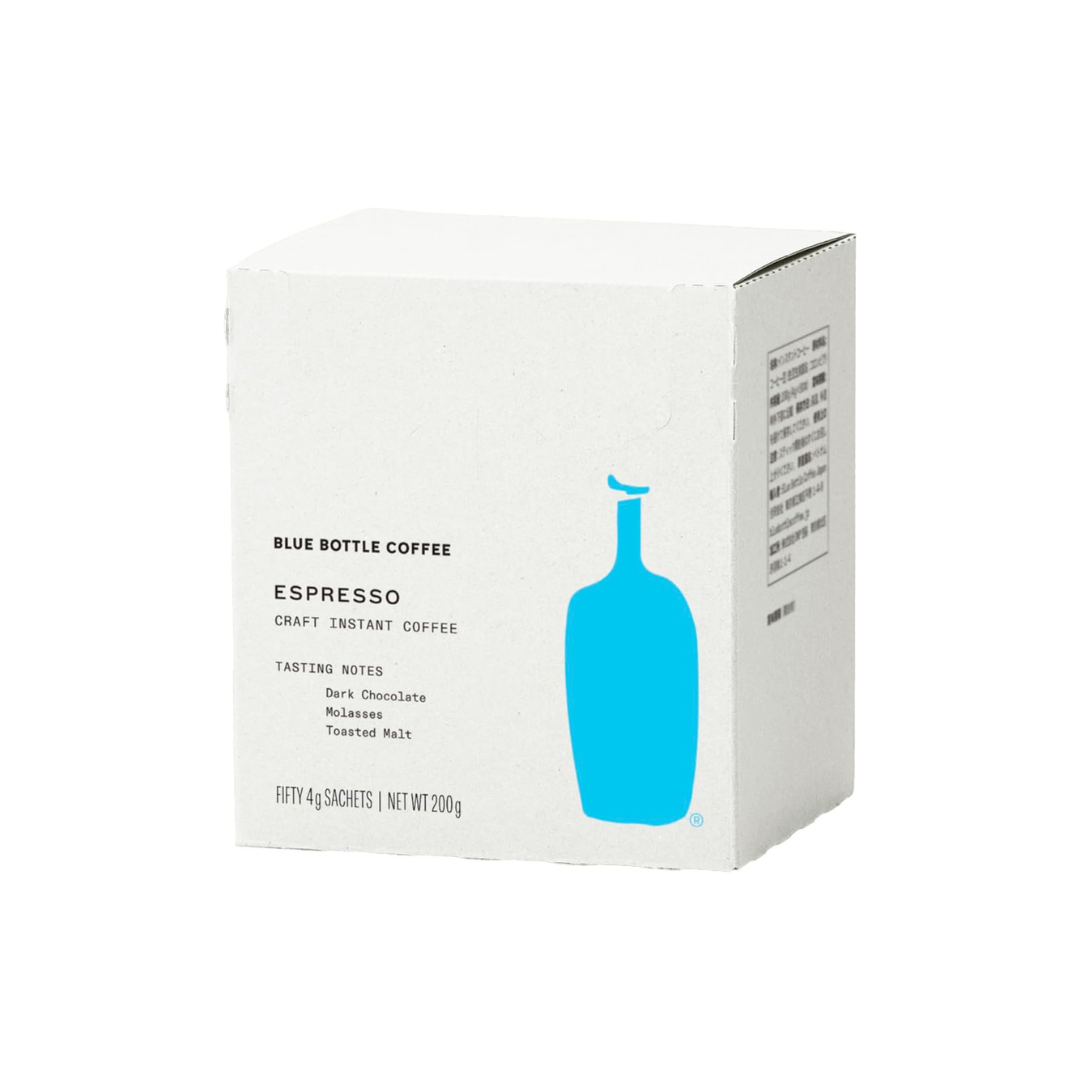 Blue Bottle Coffee Espresso Craft Instant Coffee – Set of 50 Premium Single-Serve Sachets