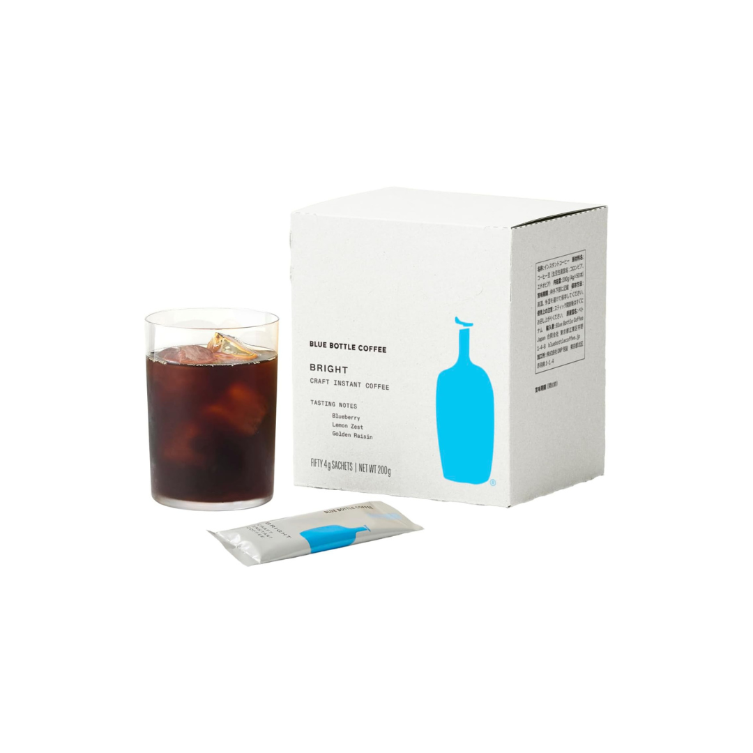 Blue Bottle Coffee Bright Craft Instant Coffee – 50 Count Premium Single-Serve Sachets