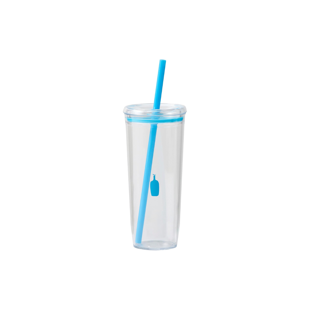 Blue Bottle Coffee Clear Cold Tumbler – 20 oz Transparent Travel Cup