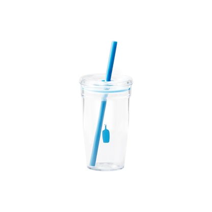 Blue Bottle Coffee Clear Cold Tumbler – 16 oz Transparent Travel Cup