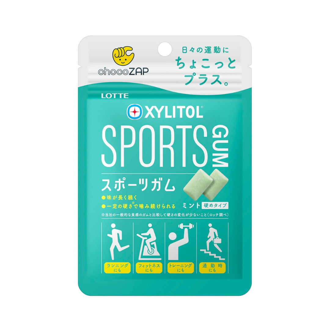 Lotte Xylitol Sports Gum (Mint) 0.7 oz (21 g) | Pack of 2 | Made in Japan
