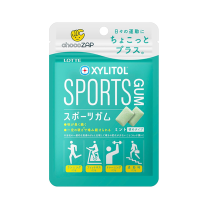 Lotte Xylitol Sports Gum (Mint) 0.7 oz (21 g) | Pack of 2 | Made in Japan
