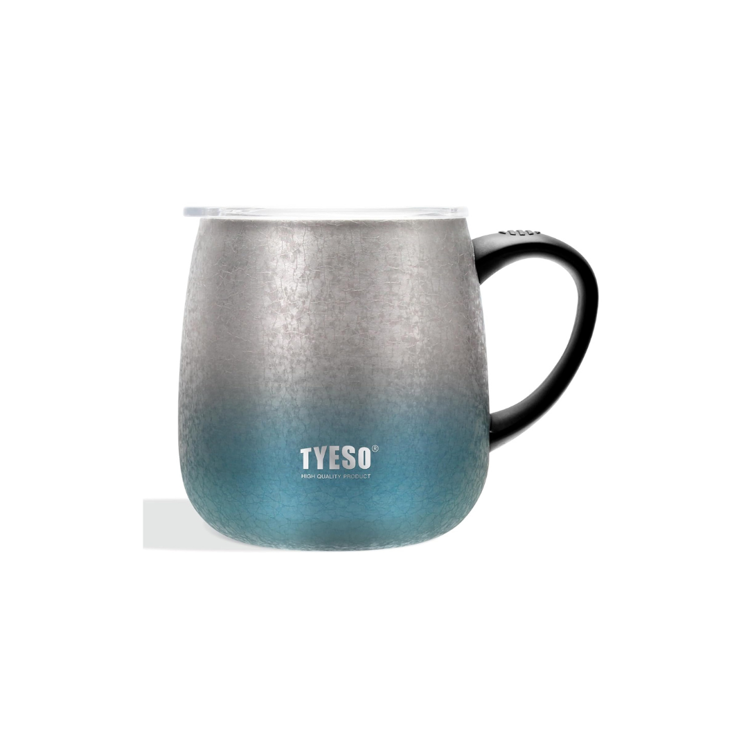 TYESO Vacuum Insulated Mug, Stainless Steel Mug, Mug Bottle, Cafe Mug, Lid Included, Hot and Cold Retention, Direct Drip, Latest Design, Japan Exclusive, 16.5 fl oz (473 ml), Blue