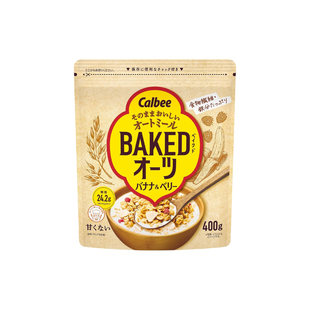 Calbee Frugura Baked Oats Banana &amp; Berry 14.1 oz (400 g) (Made in Japan)