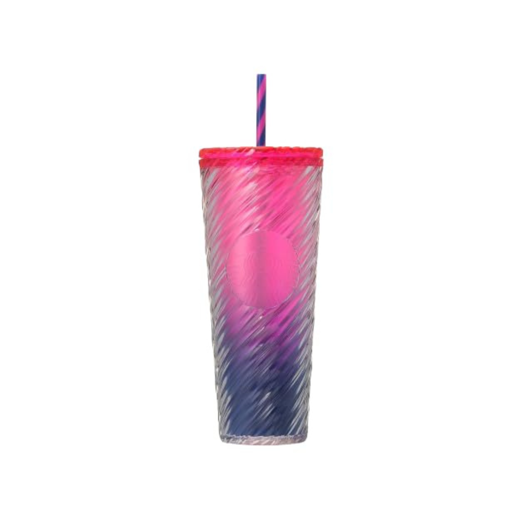 Starbucks 2024 Halloween Logo Cold Cup Tumbler 710ml (25oz) – Pink &amp; Navy Gradient with Cats | Limited Edition Reusable Cup