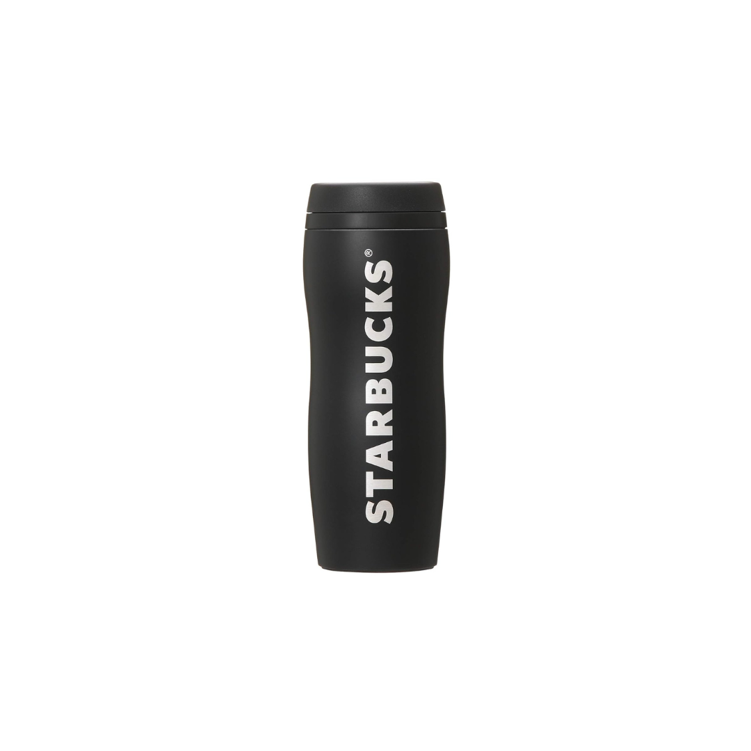 Starbucks Curved Stainless Steel Bottle 355ml (12.8oz) – Matte Black | Sleek Insulated Travel Tumbler