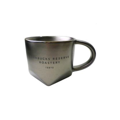 Starbucks Roastery Limited Beveled Base Mug 237ml – Dark Porcelain | Tokyo Nakameguro Exclusive, Silver Bronze Boxed